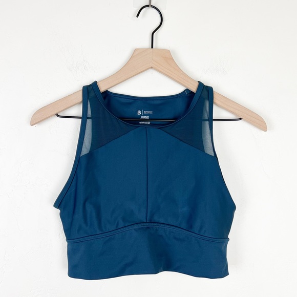 BuffBunny Viva La Vibe Mesh Medium High Impact Sports Bra Top in Cerulean Teal - Picture 4 of 9